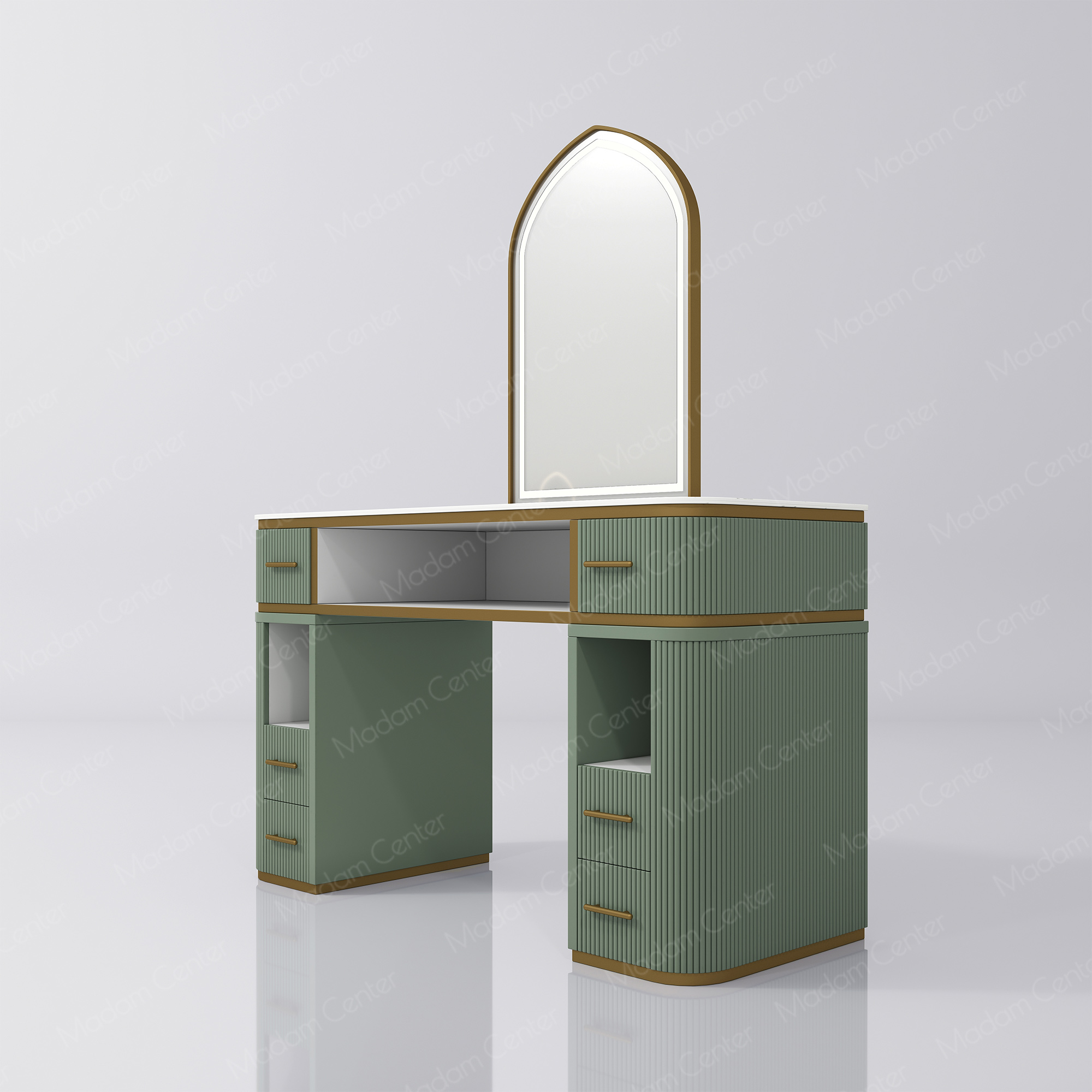 1112 Barber Mirror Station with LED Light-madamcenterOriginal Design,Barber Salon.,原创,Barber Salon