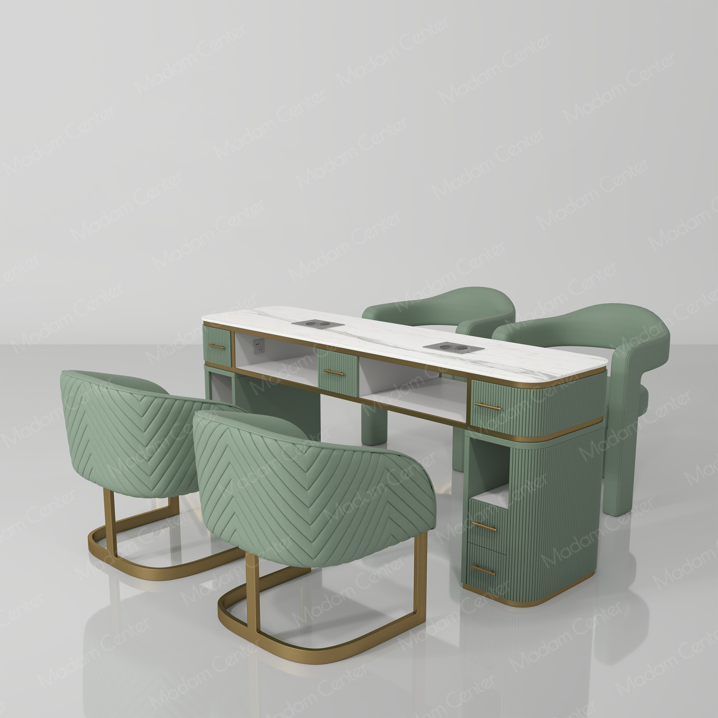 0925 Manicure Table | Double Set-madamcenterOriginal Design,Pedicure & Manicure.,Manicure Table & Chair,原创,美甲桌椅