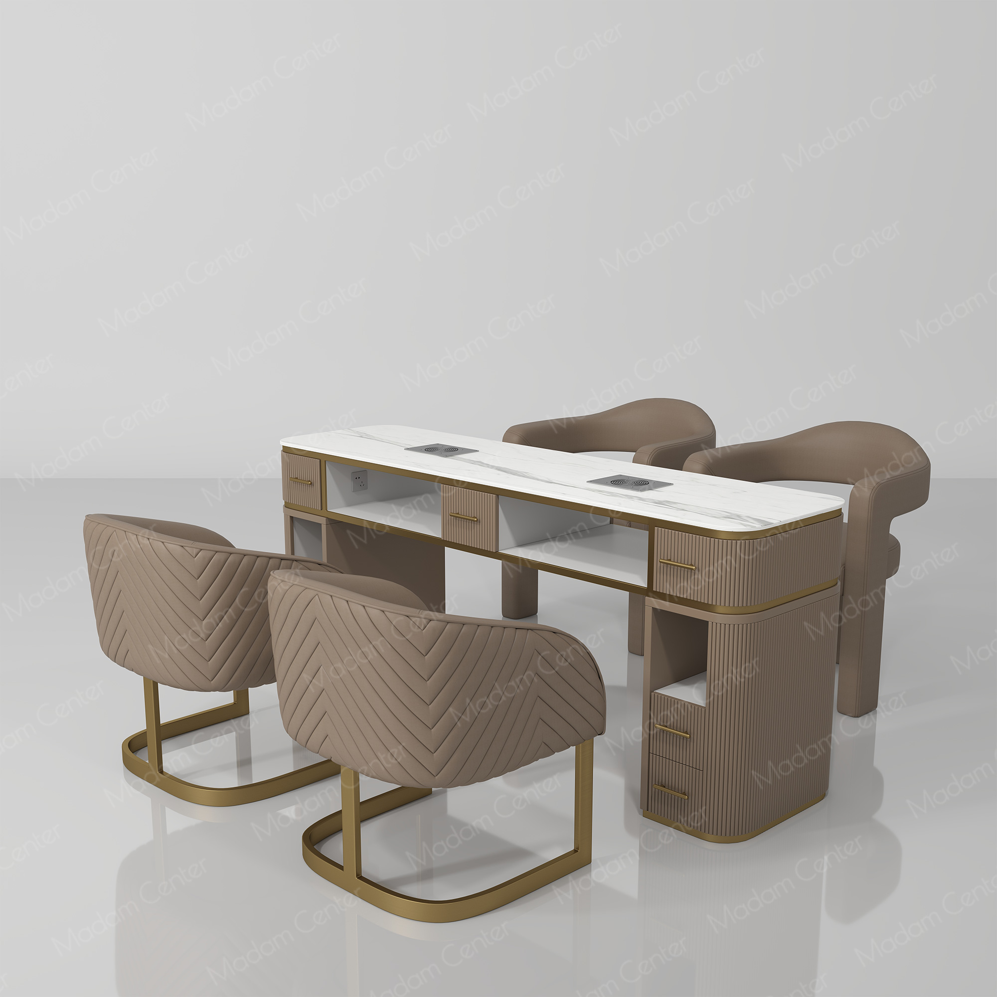 0925 Manicure Table | Double Set-madamcenterOriginal Design,Pedicure & Manicure.,Manicure Table & Chair,原创,美甲桌椅