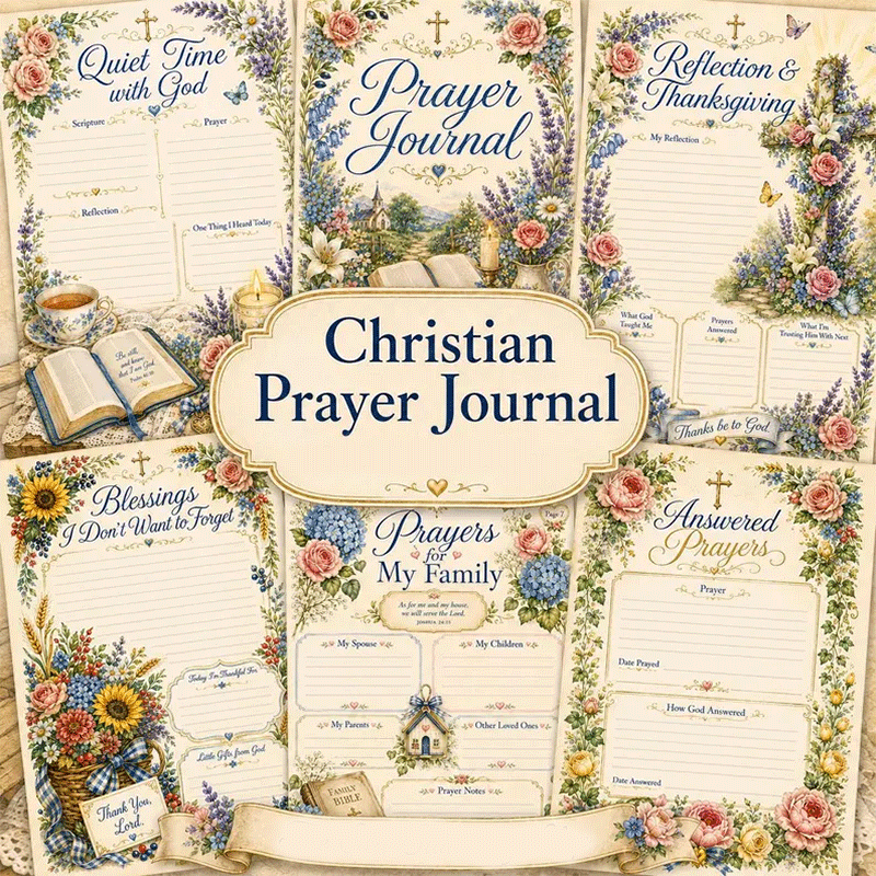 🔥50% Off Last Day - BUY 3 GET 1 FREE🔥Christian Prayer Journal Set