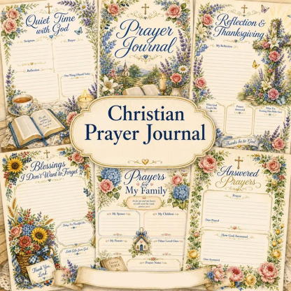 🔥50% Off Last Day - BUY 3 GET 1 FREE🔥Christian Prayer Journal Set