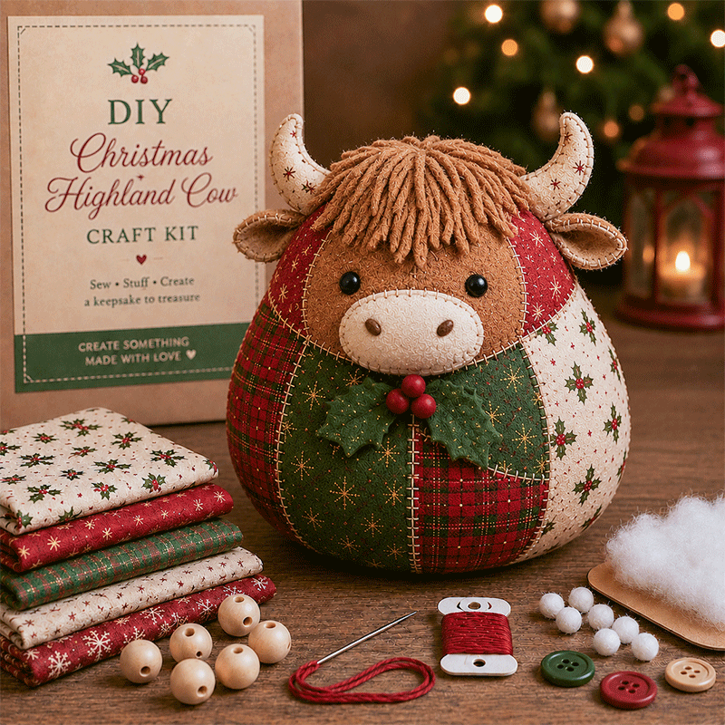 🐾 DIY Christmas Animal Patchwork Kit