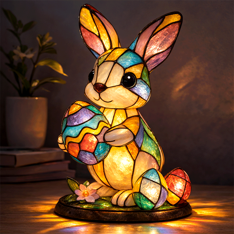 Easter Stained Glass Bunny Lamp