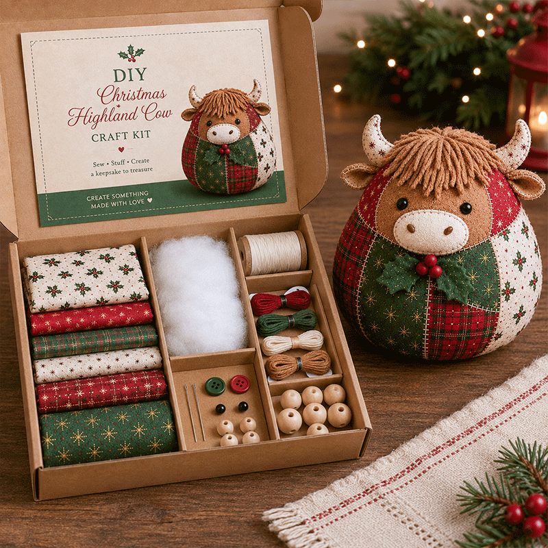 🐾 DIY Christmas Animal Patchwork Kit