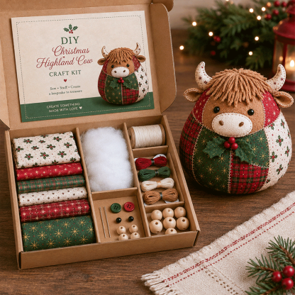 🐾 DIY Christmas Animal Patchwork Kit