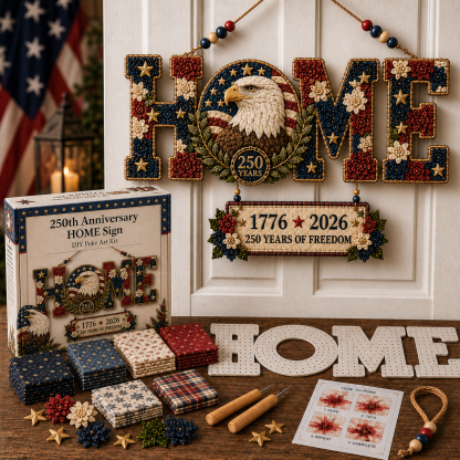 DIY Fabric Poke Art HOME Sign Kit – No-Sew Seasonal Door & Wall Hanging Craft