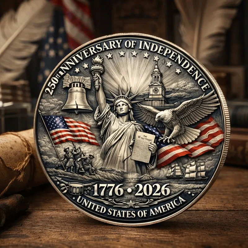 American Independence Challenge Coin | 🗽1776–2026 Independence Spirit Collector's Edition