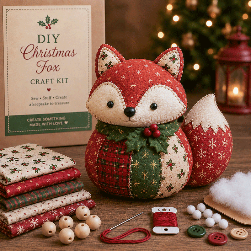🐾 DIY Christmas Animal Patchwork Kit
