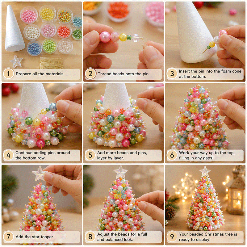 🔥49% Off Last Day - BUY 3 GET 1 FREE🎄 Dreamy Beaded Christmas Tree DIY Kit