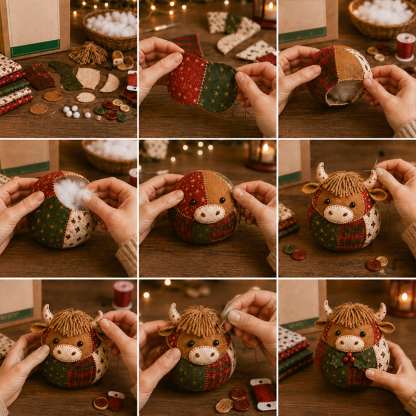 🐾 DIY Christmas Animal Patchwork Kit