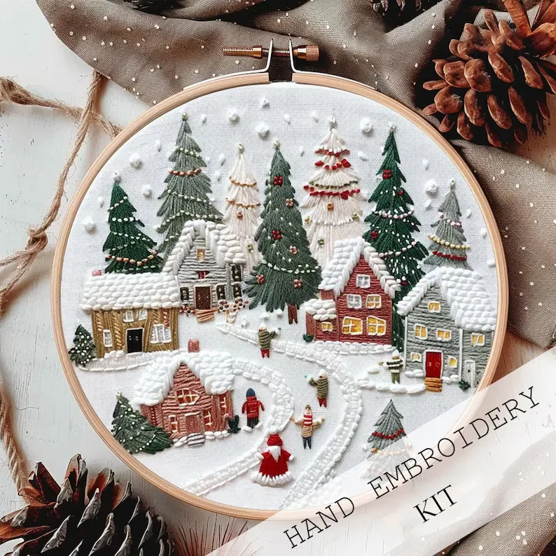 Holiday Village Embroidery Suits