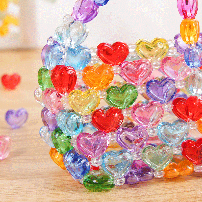 🌈 Colorful Heart-Bead Handbag DIY Kit