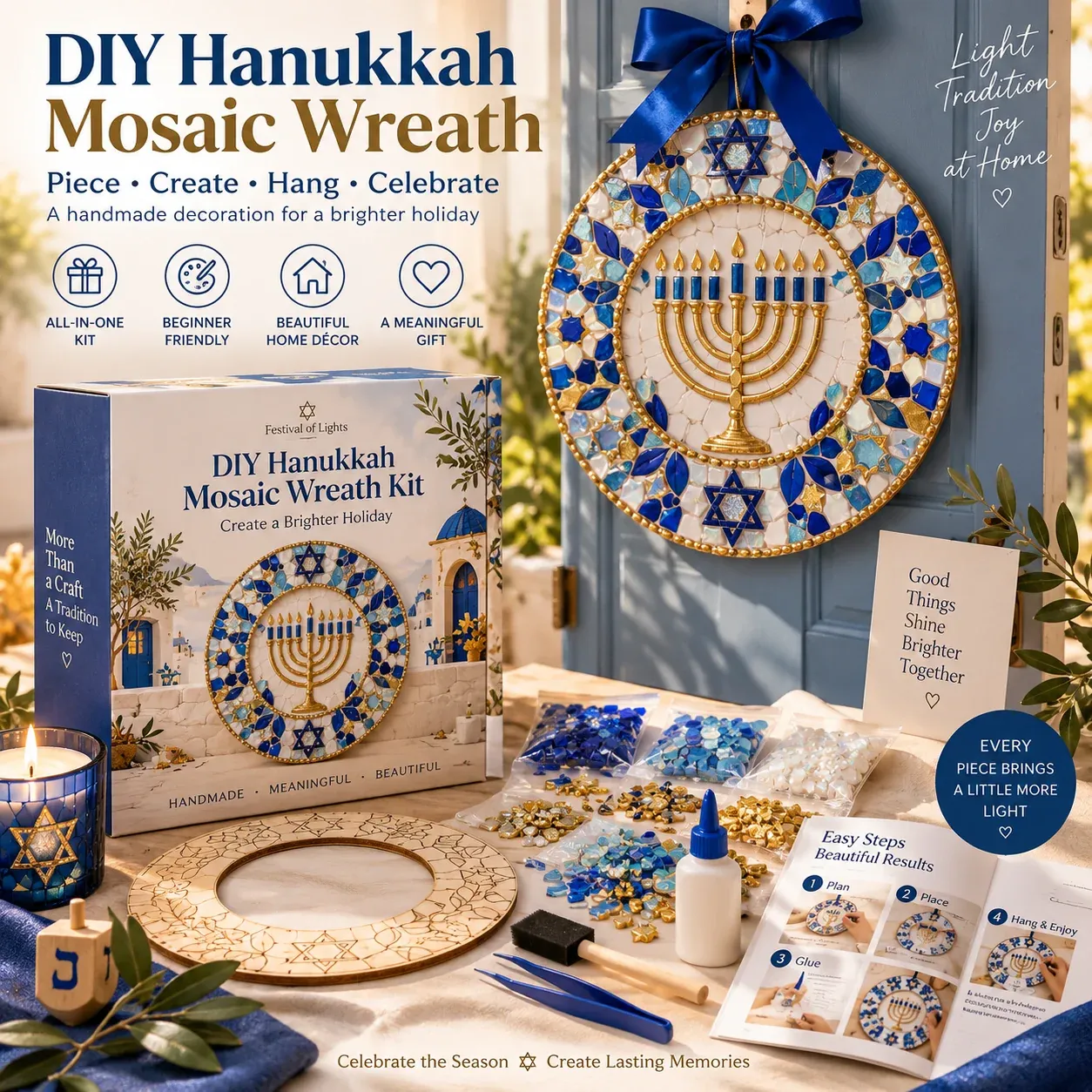 Hanukkah DIY kit contents
