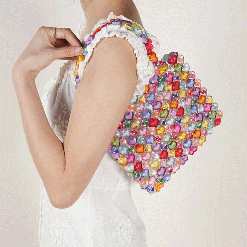 🌈 Colorful Heart-Bead Handbag DIY Kit