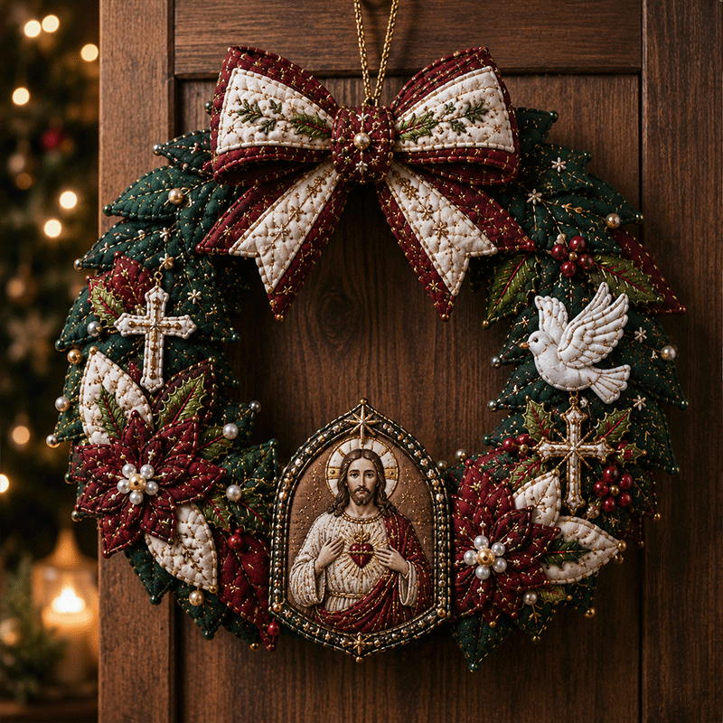 🔥49% Off Last Day -🎄 DIY Beaded & Quilted Christmas Wreath Kit