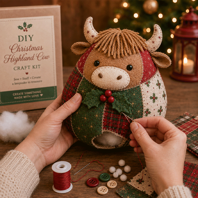 🐾 DIY Christmas Animal Patchwork Kit