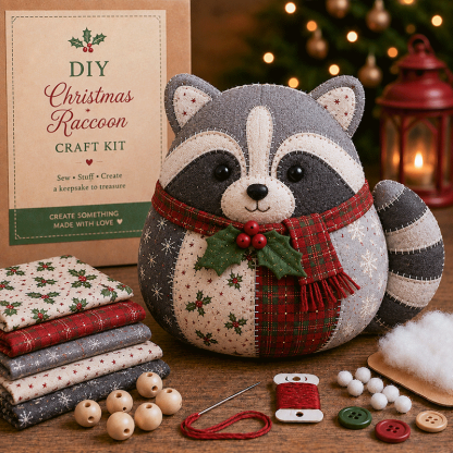 🐾 DIY Christmas Animal Patchwork Kit