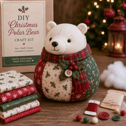 🐾 DIY Christmas Animal Patchwork Kit
