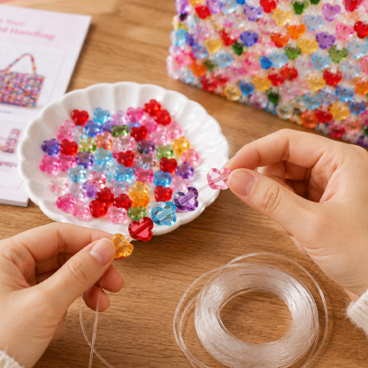 🌈 Colorful Heart-Bead Handbag DIY Kit