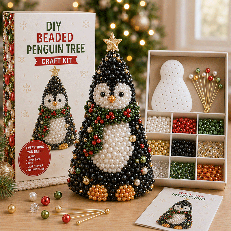 🐾 Animal-Themed Beaded Christmas Tree DIY Kit