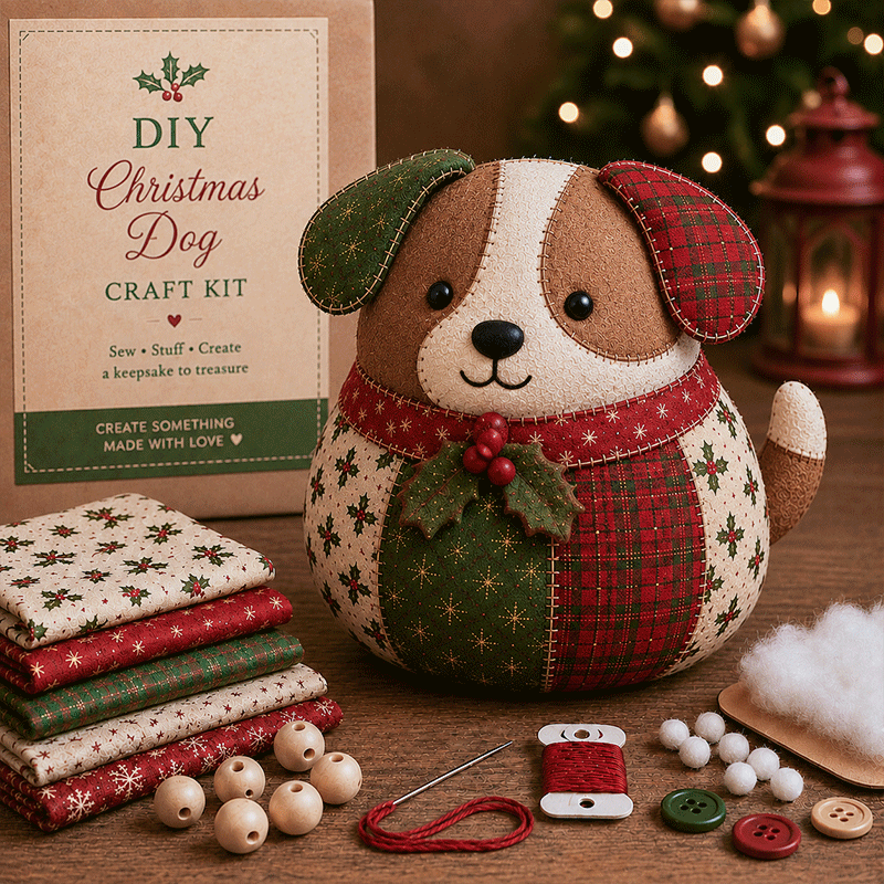 🐾 DIY Christmas Animal Patchwork Kit