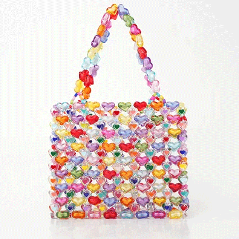 🌈 Colorful Heart-Bead Handbag DIY Kit