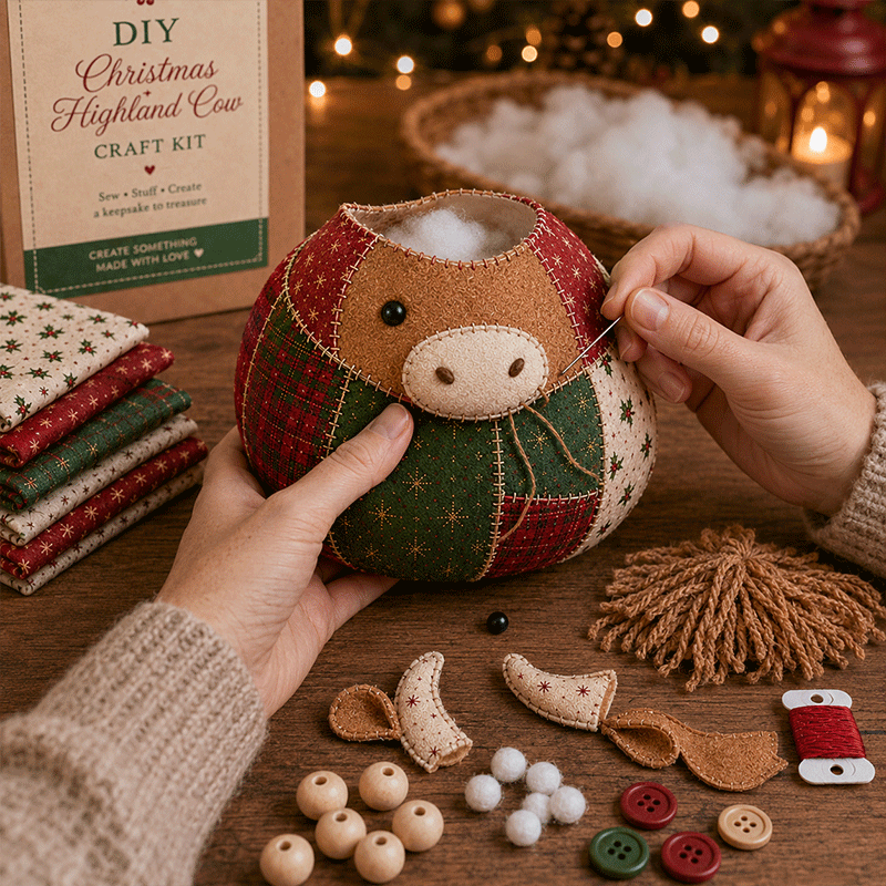 🐾 DIY Christmas Animal Patchwork Kit