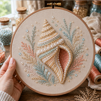 🔥50% Off Last Day - BUY 3 GET 1 FREE🐙Ocean-Themed Bead Embroidery Kit
