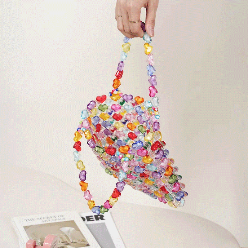 🌈 Colorful Heart-Bead Handbag DIY Kit