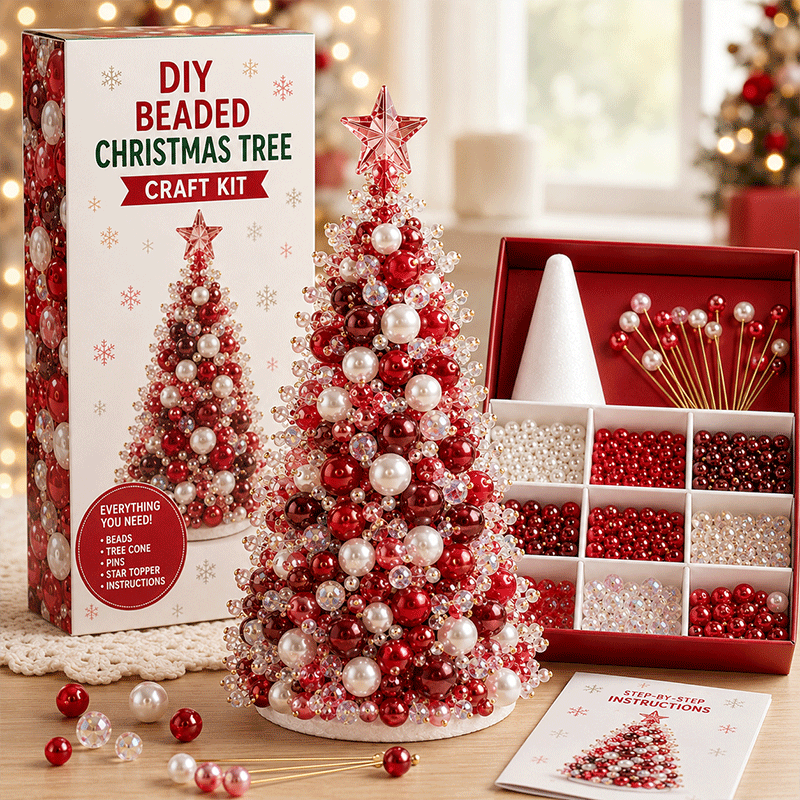 🔥49% Off Last Day - BUY 3 GET 1 FREE🎄 Dreamy Beaded Christmas Tree DIY Kit