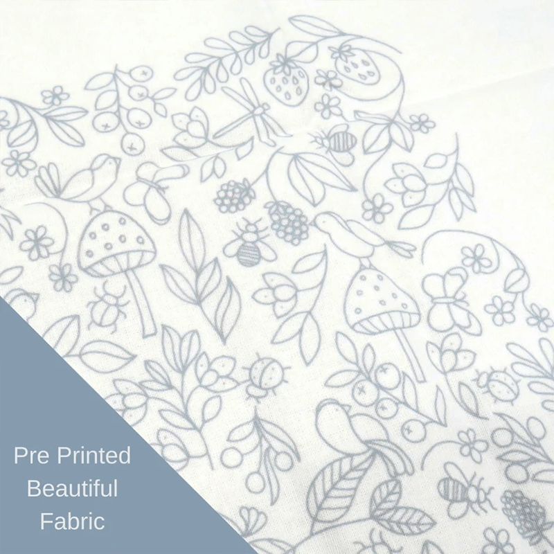🌿 Birds, Insects, and Berries Hand Embroidery Kit