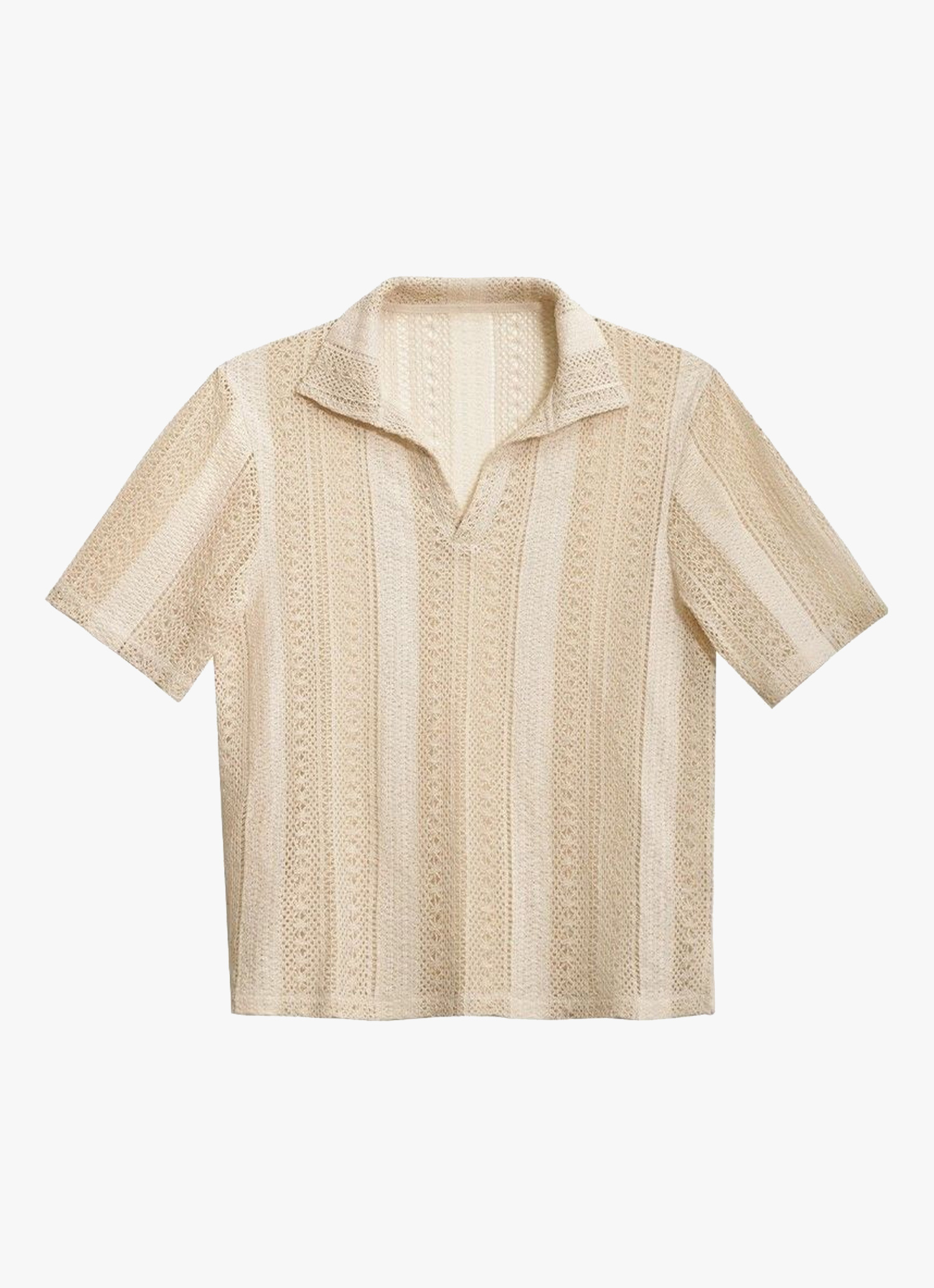 Open-Knit Cotton Polo Shirt