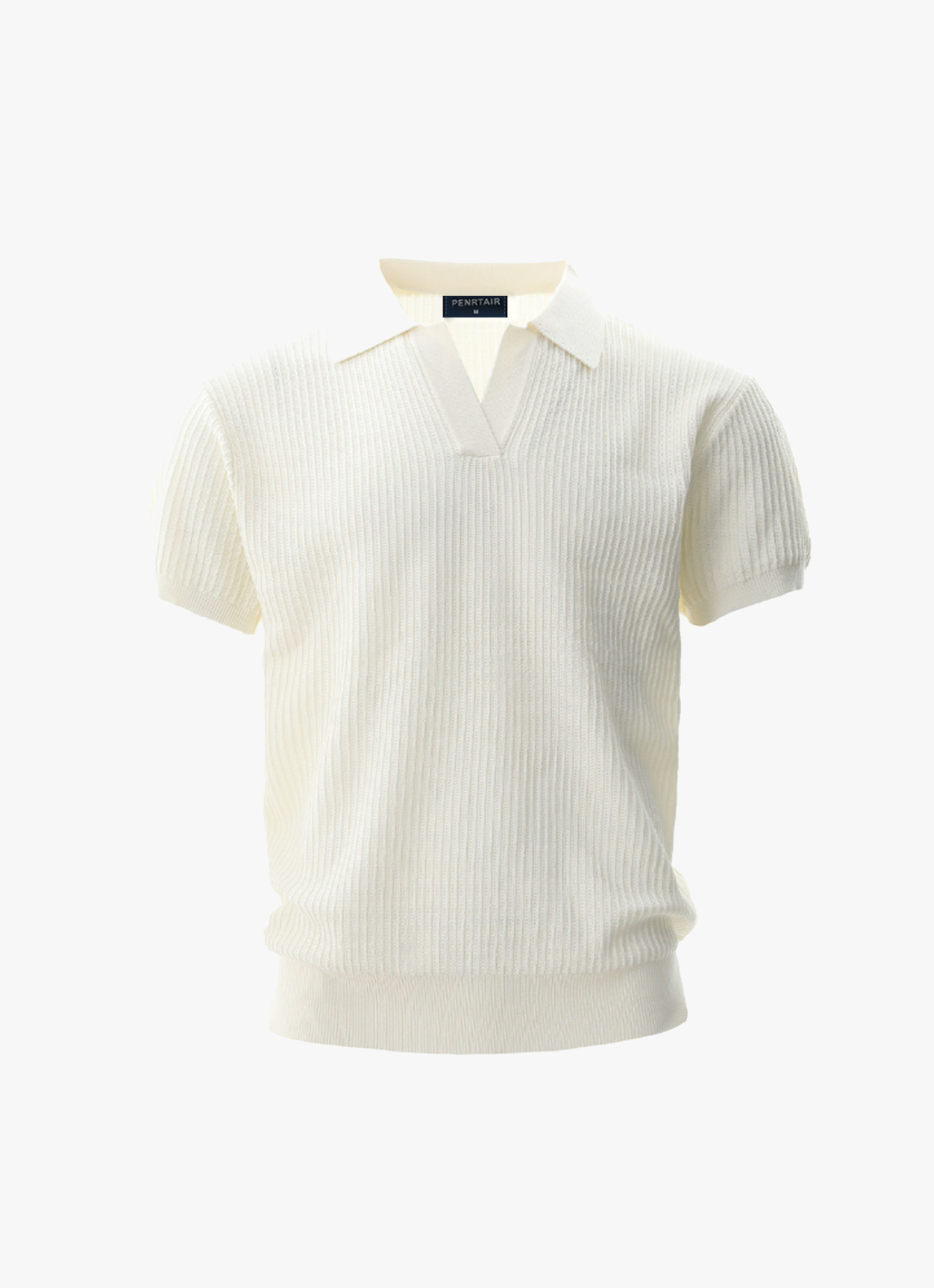 Striped Knit Polo Shirt