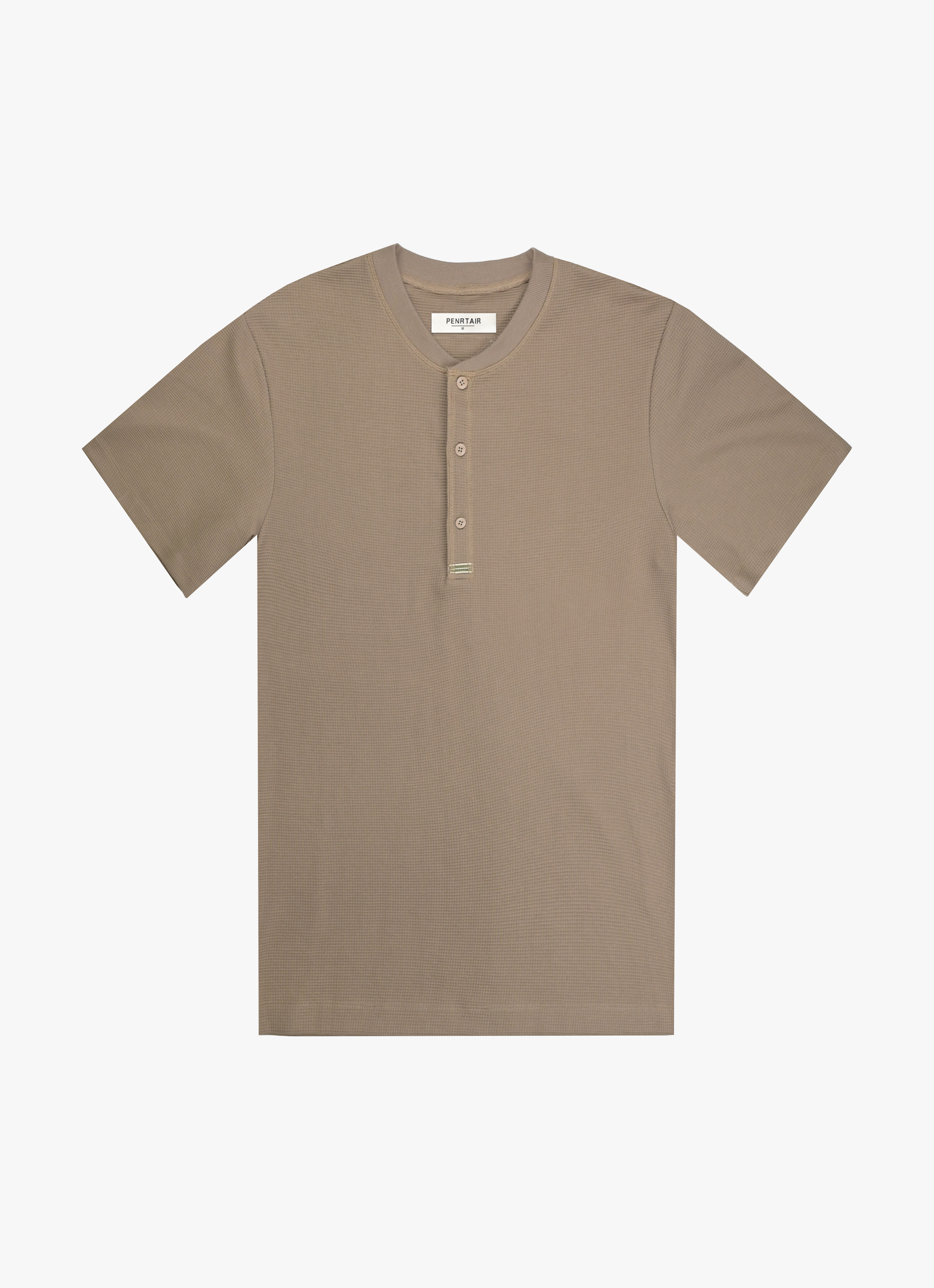 Three-Button Waffle Henley Shirt