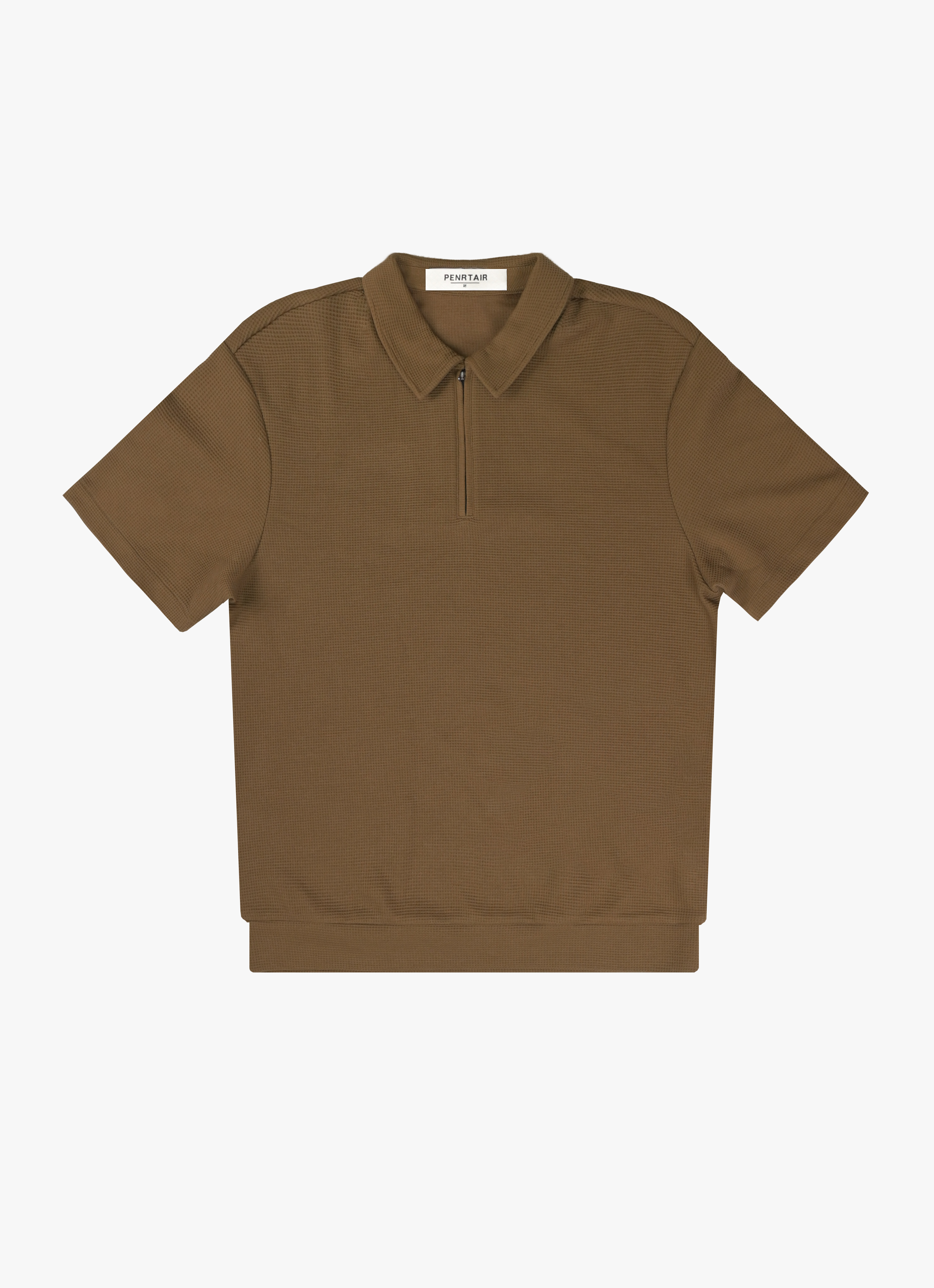 Waffle Zip-Collar Polo