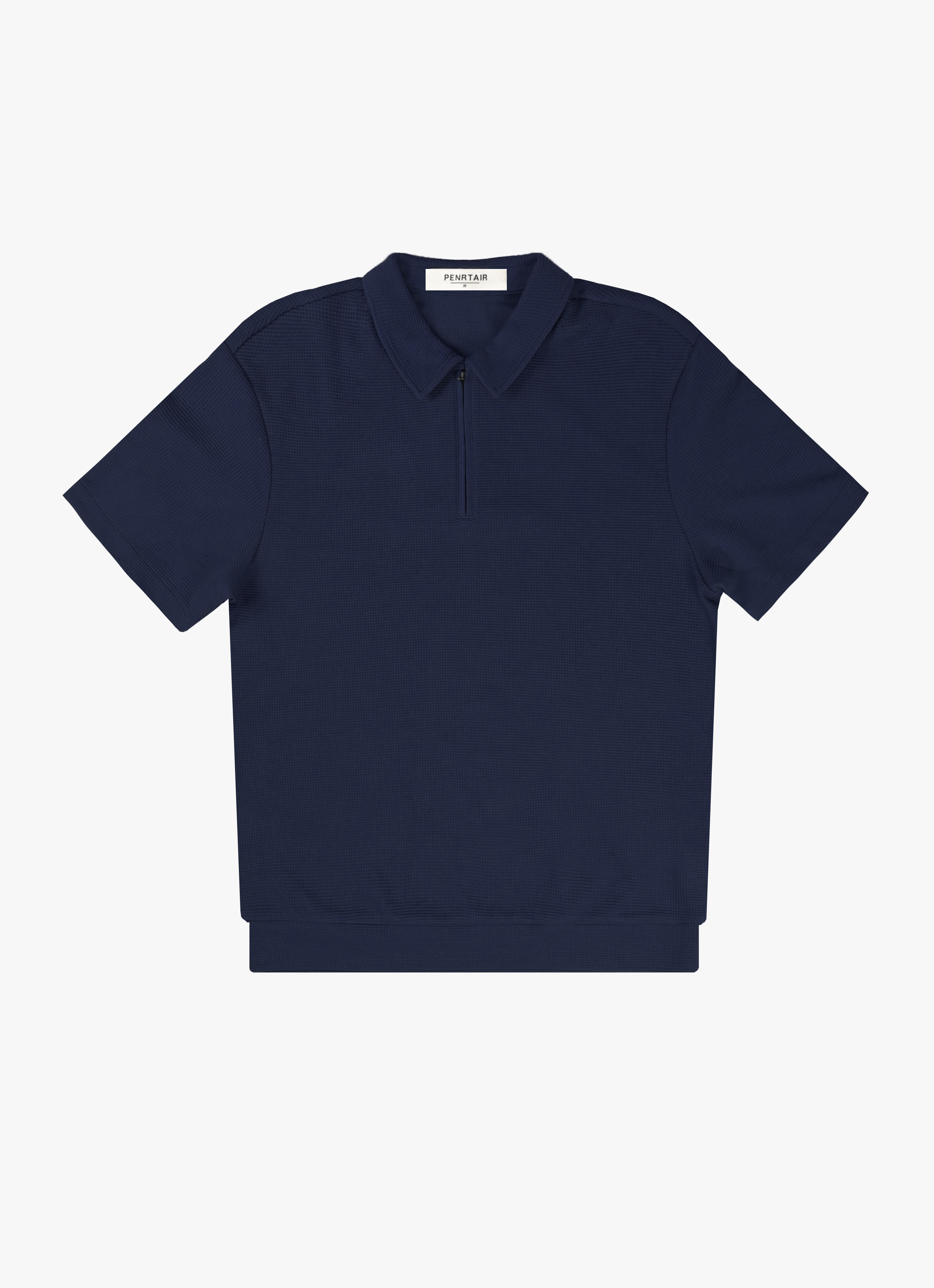 Waffle Zip-Collar Polo