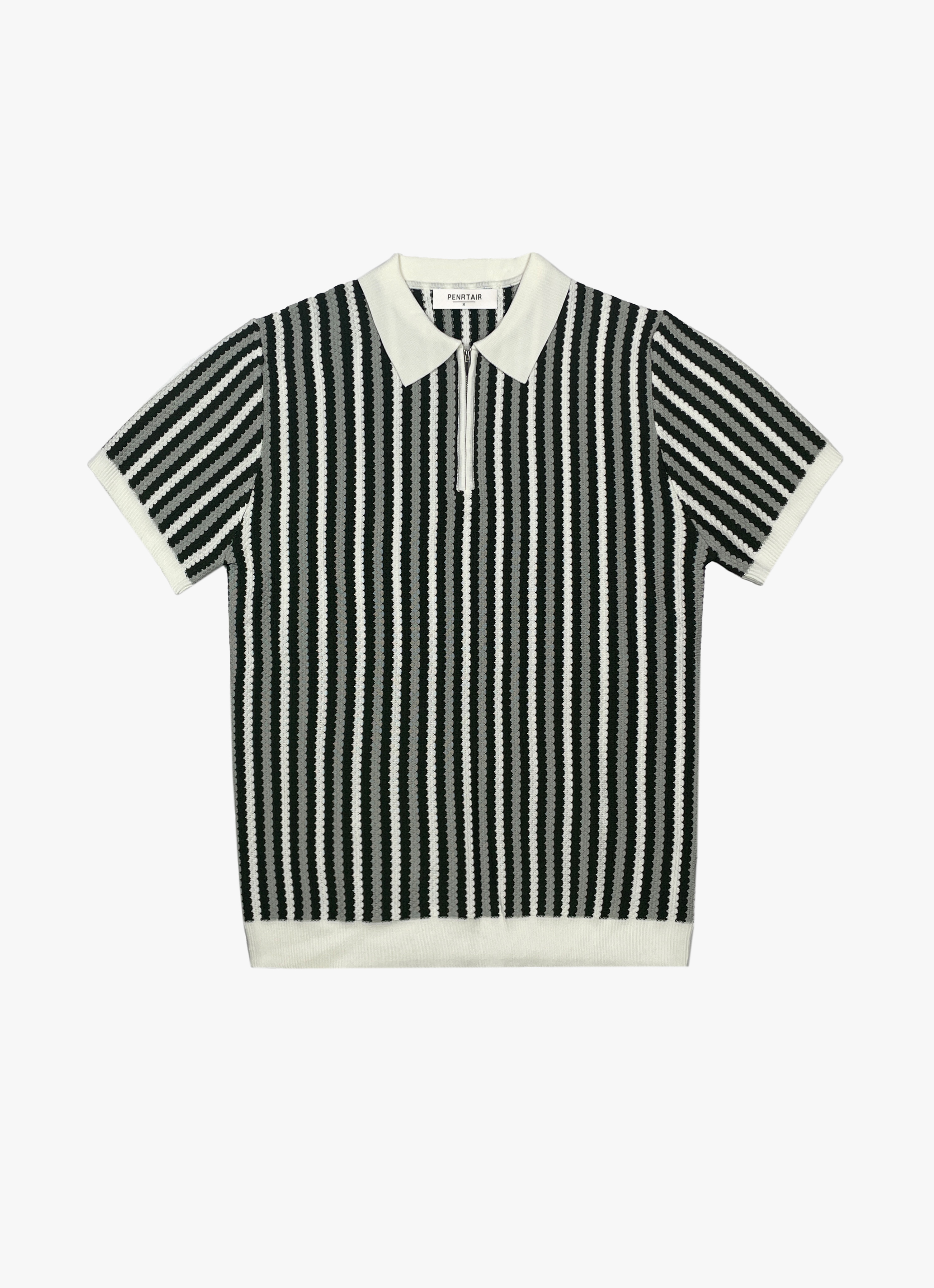 Retro Stripe Knit Polo