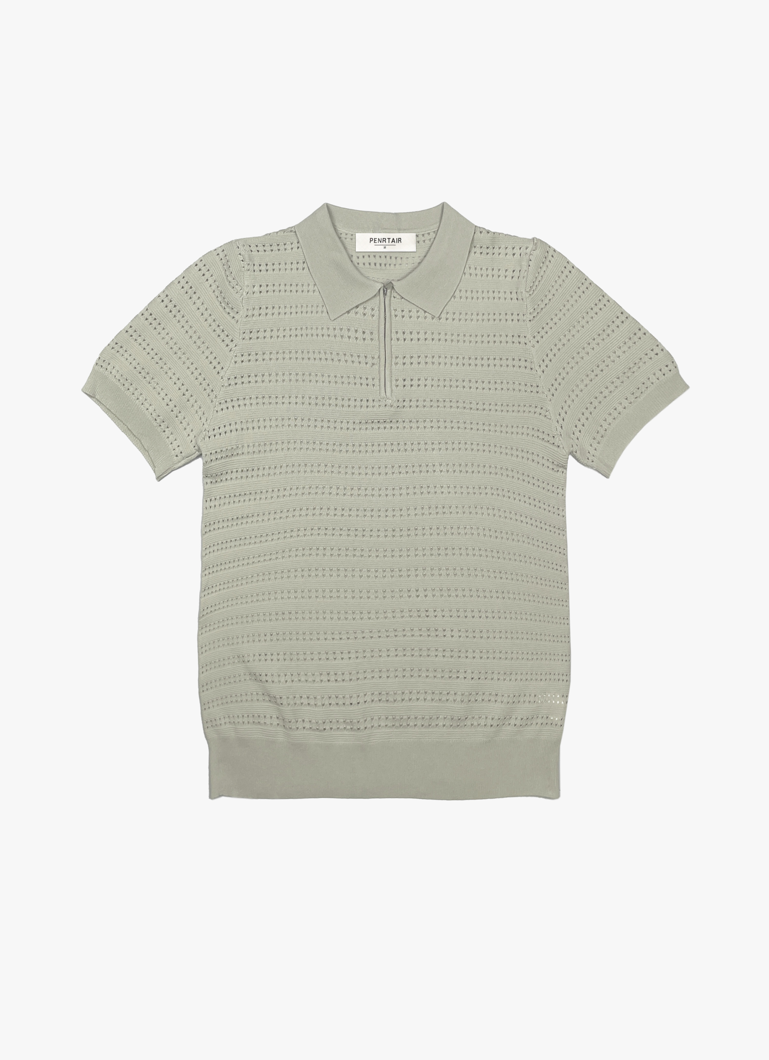Textured Zip-Collar Polo