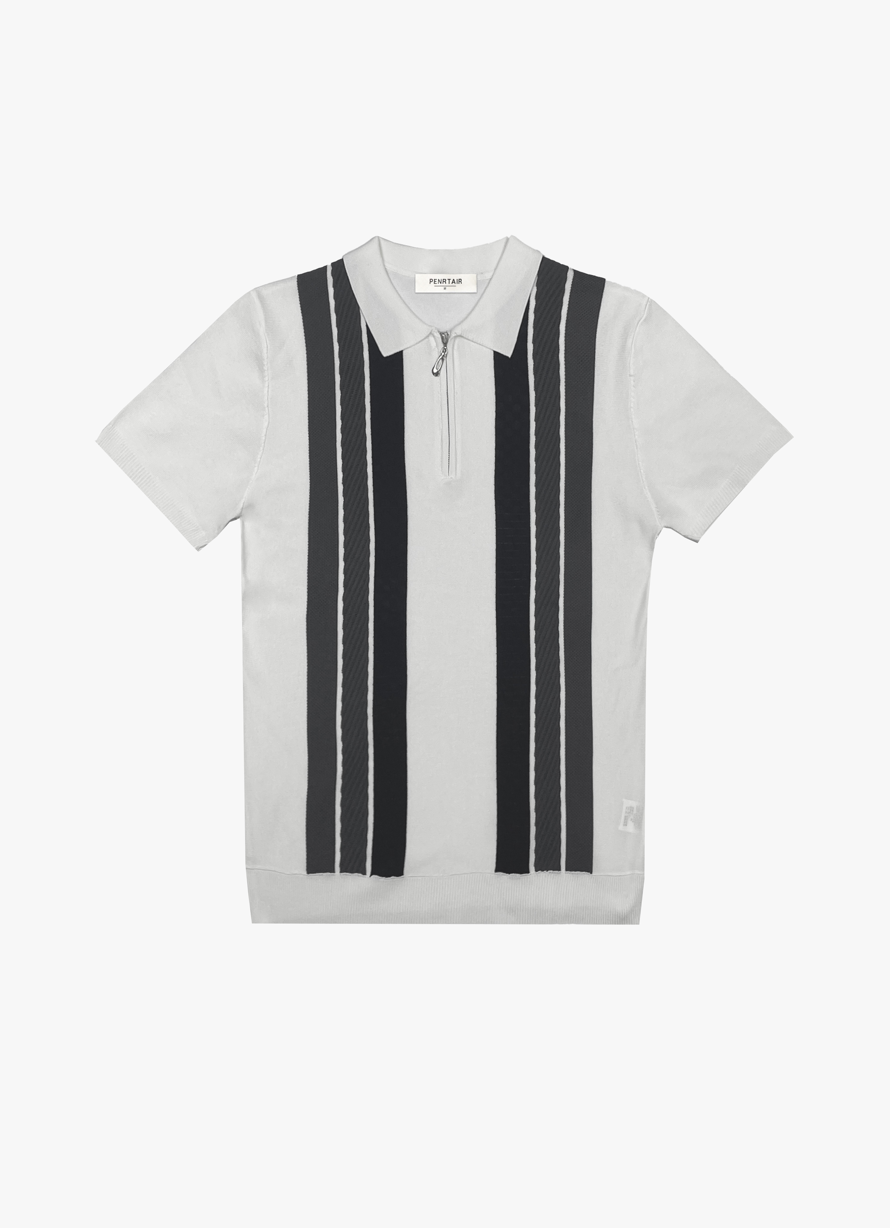 Pinstripe Zip Polo Shirt