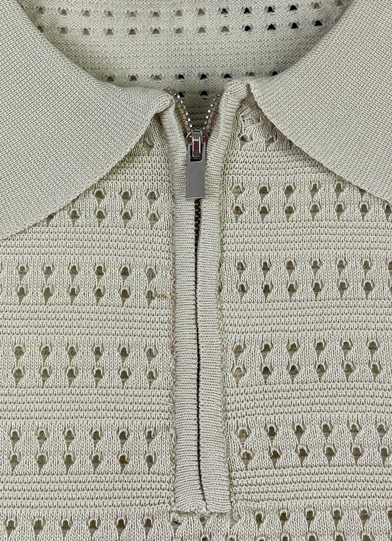 Textured Zip-Collar Polo