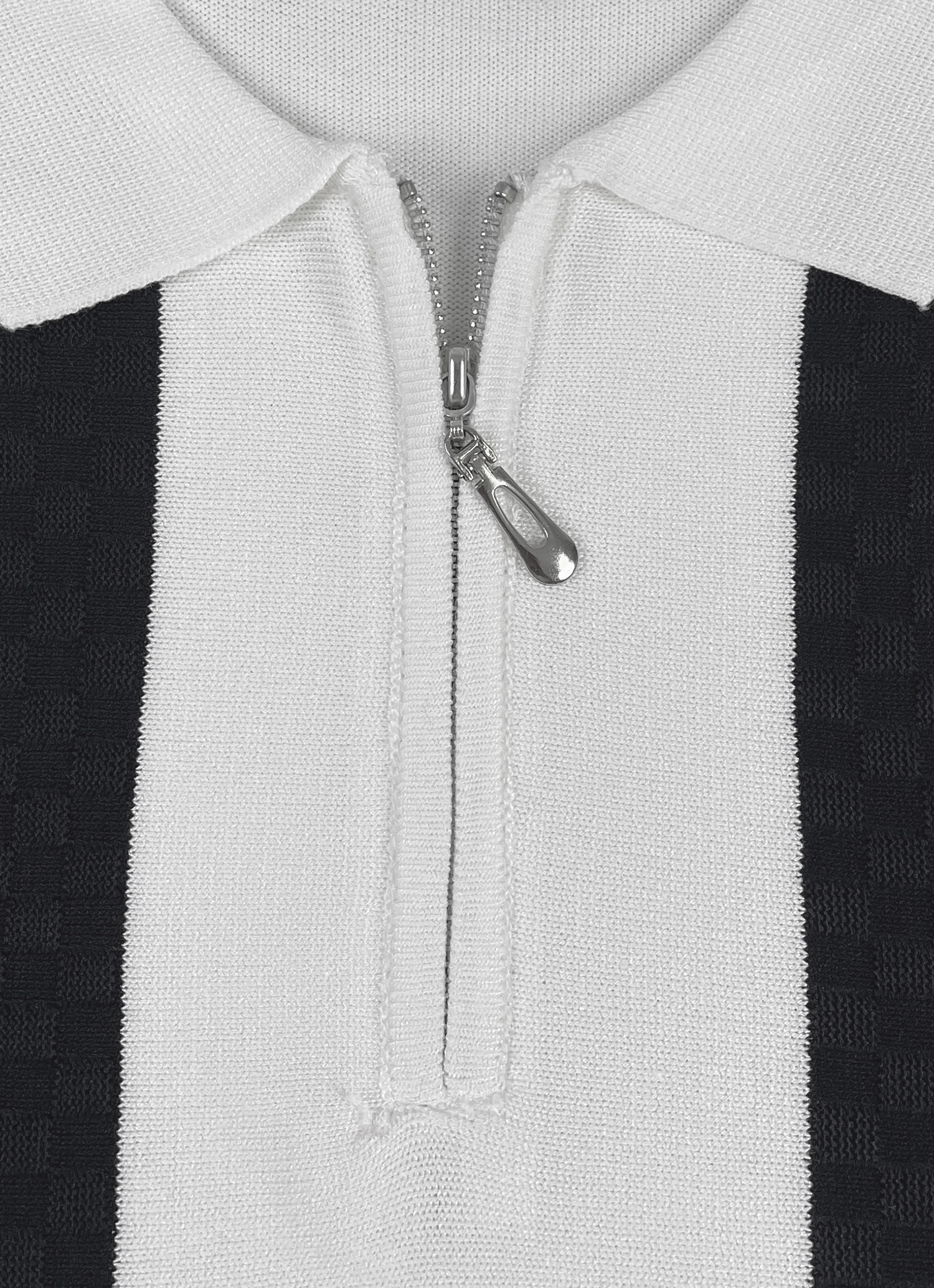 Pinstripe Zip Polo Shirt