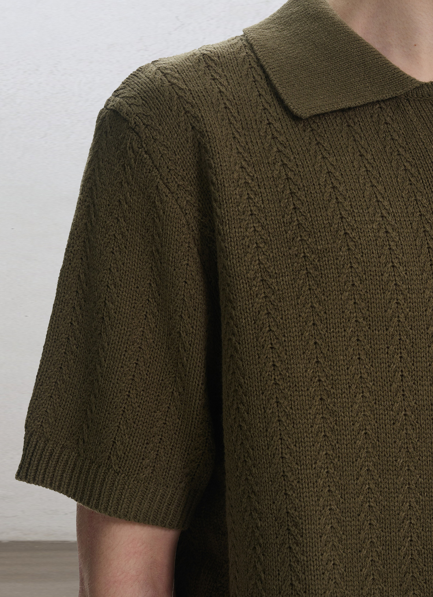 Clean Fit Knit Polo Tee-Penrtair