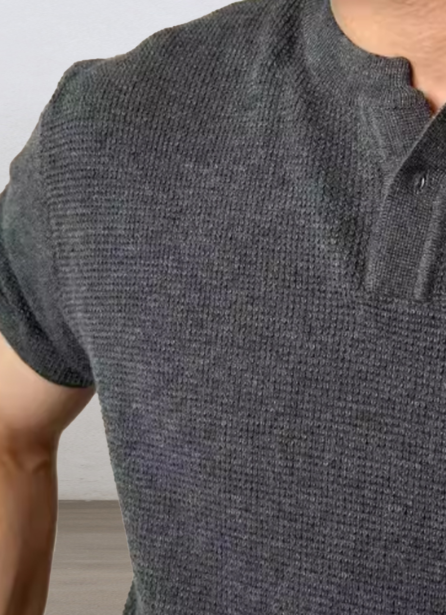 Knitted Henley T-Shirt-Penrtair