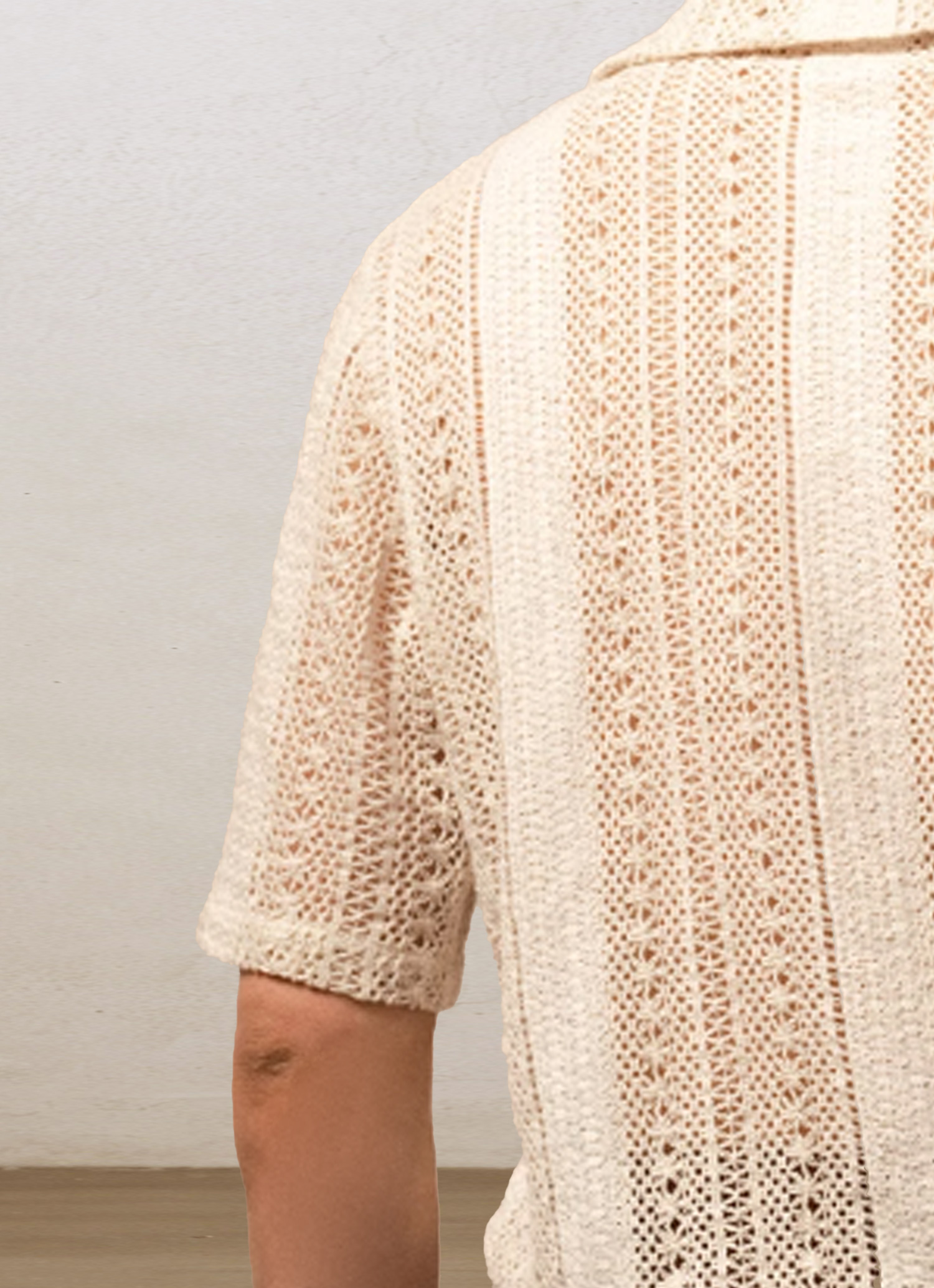 Open-Knit Cotton Polo Shirt-Penrtair