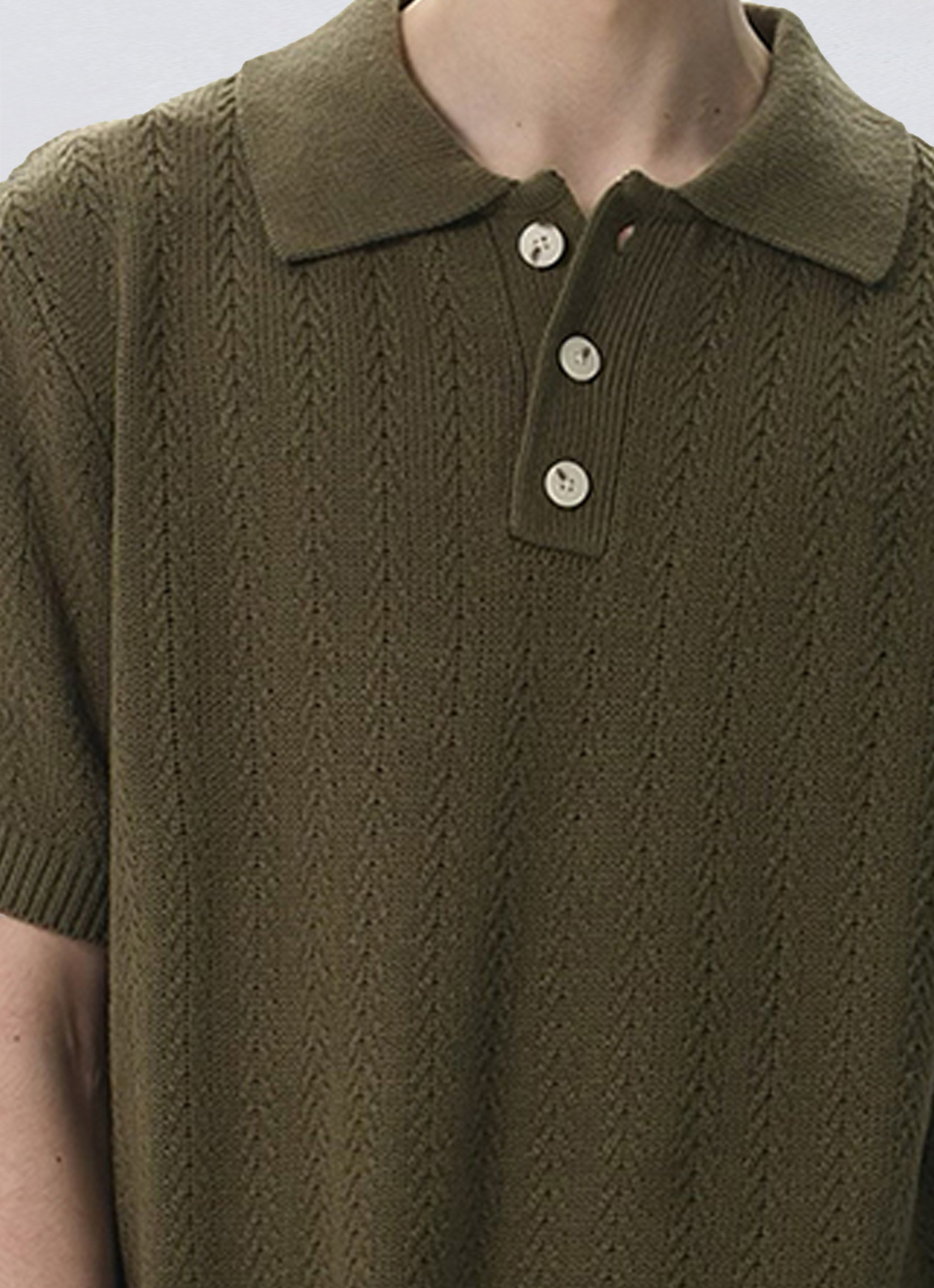 Clean Fit Knit Polo Tee-Penrtair