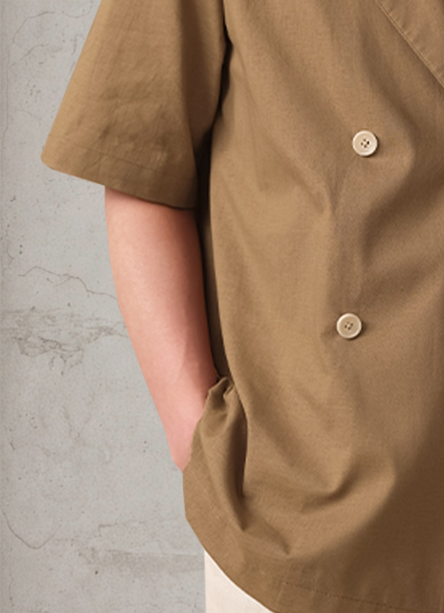 Double-Breasted Linen Shirt-Penrtair