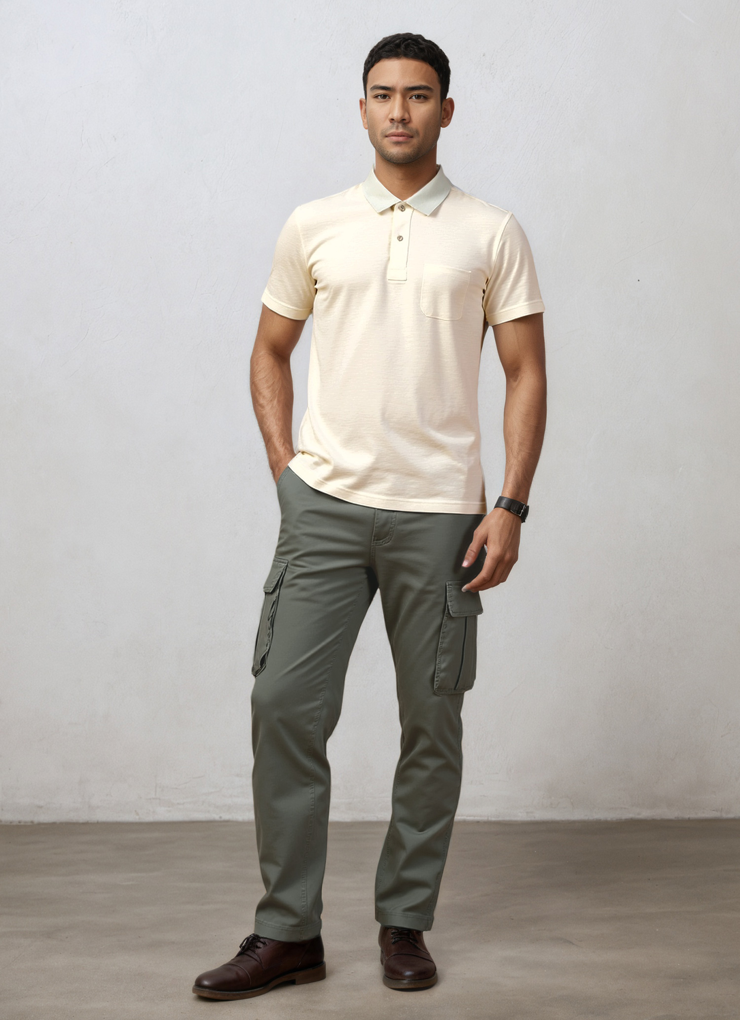 Utility Cotton Cargo Trousers-Penrtair