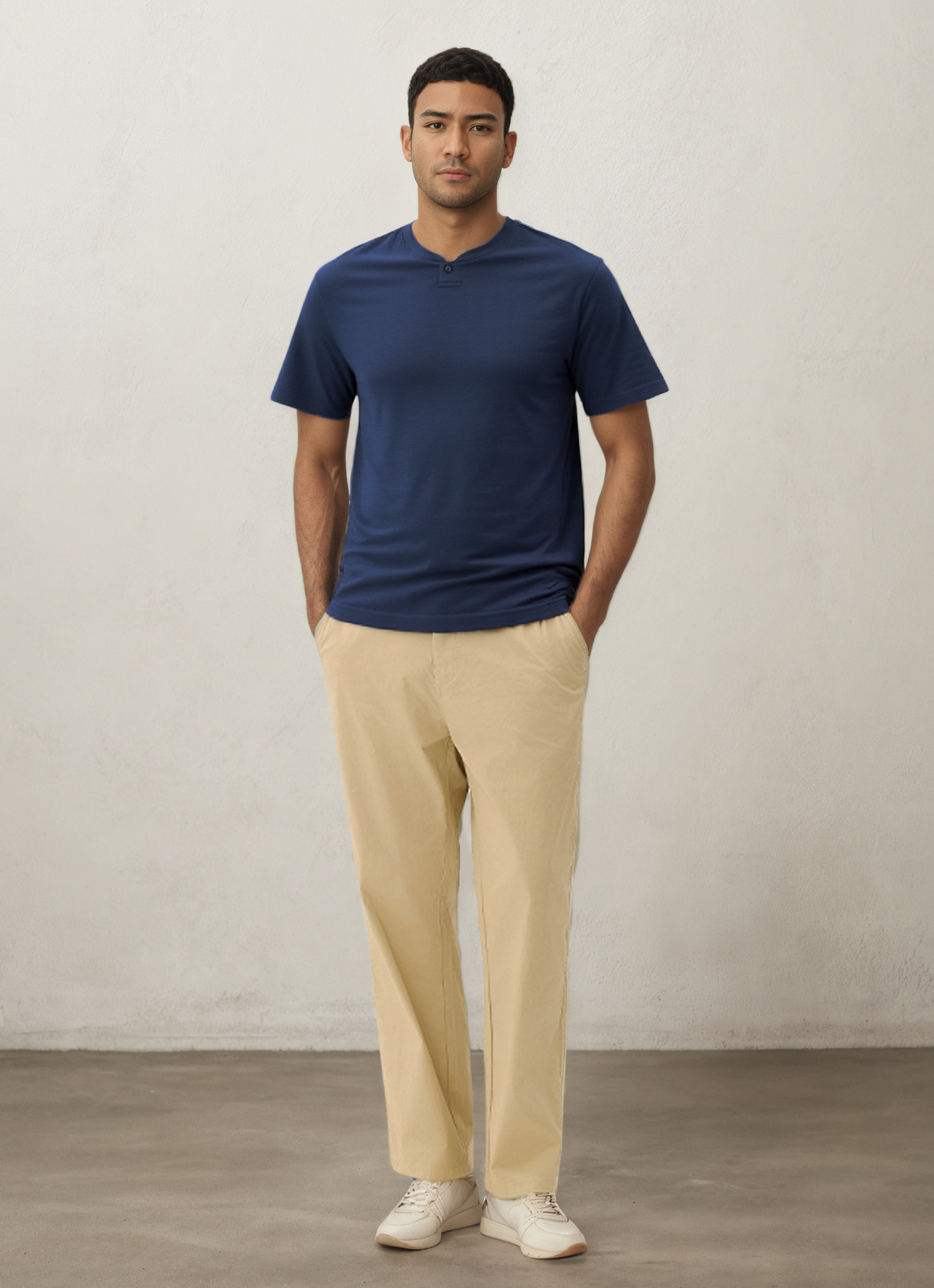 Stretch Straight Fit Trousers-Penrtair
