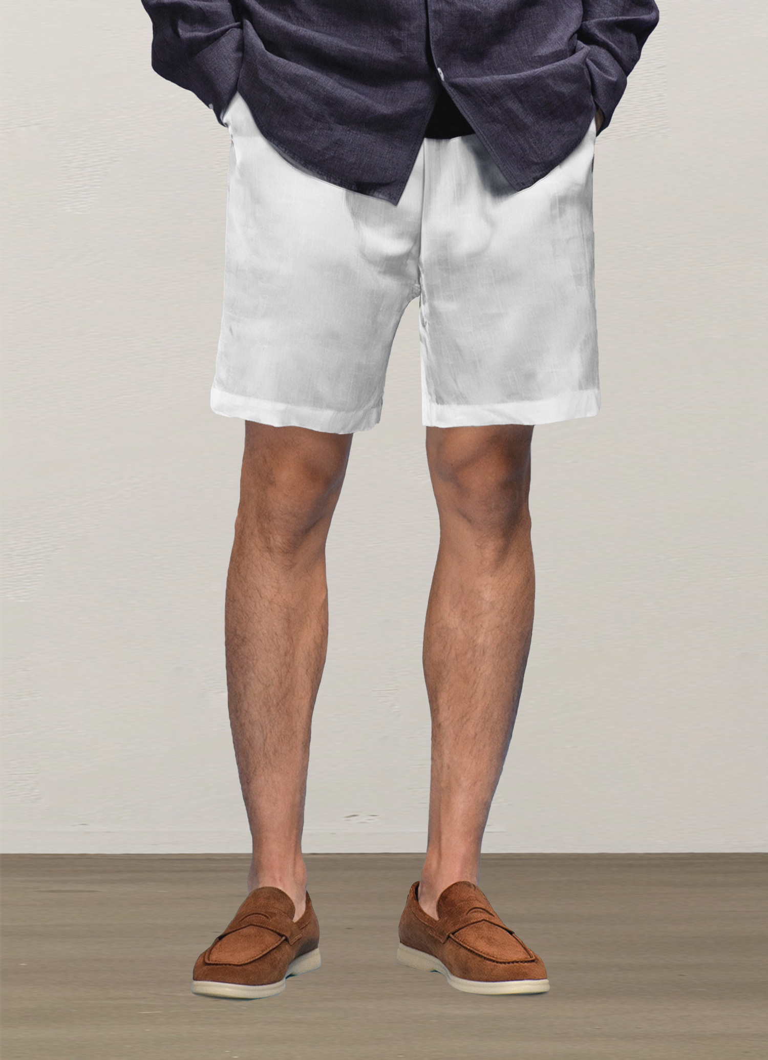 Lyocell-Linen Elastic Shorts