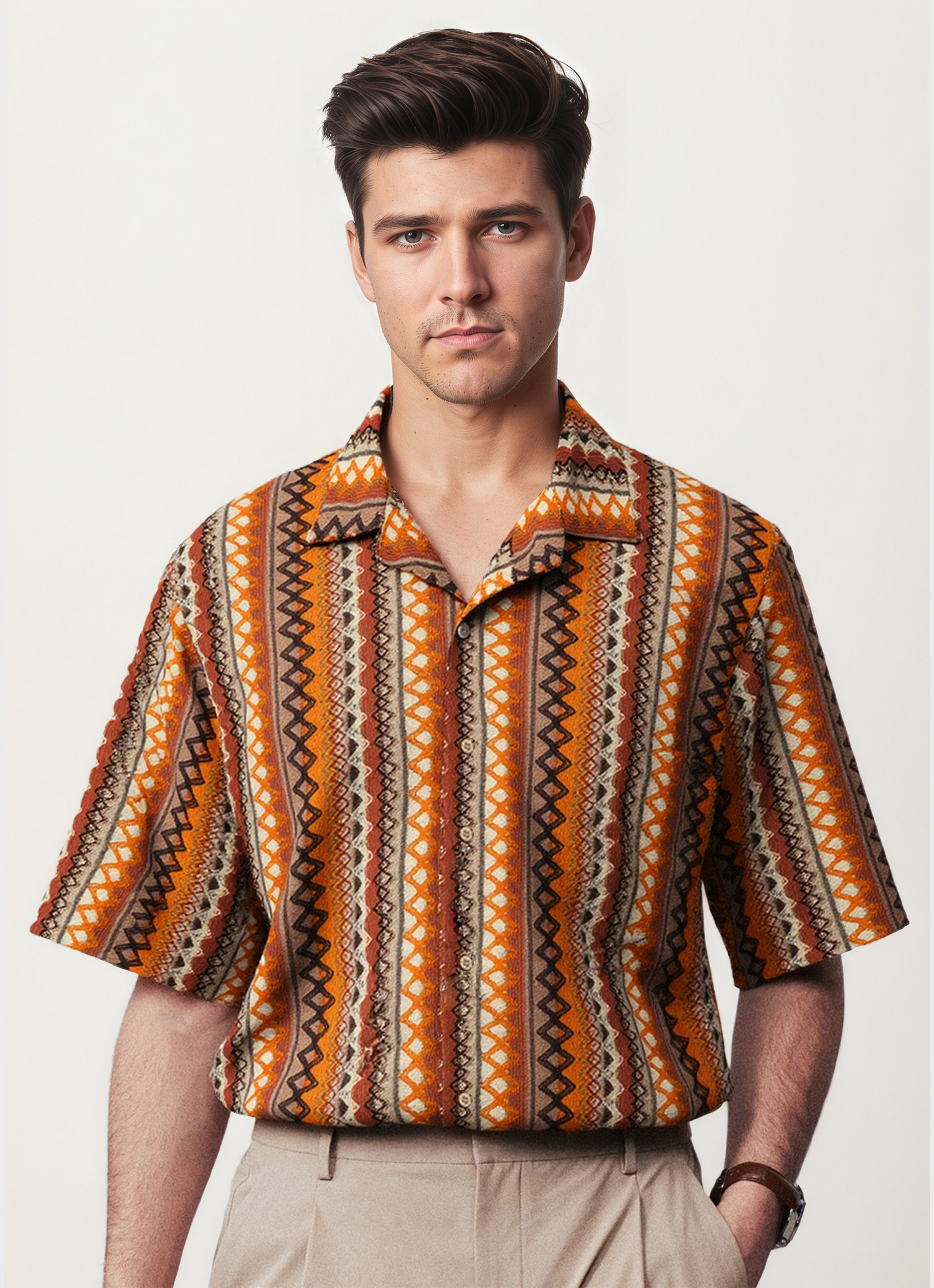 Open-Knit Cuban Shirt